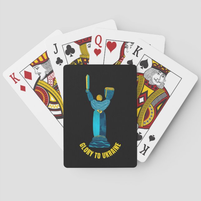 Glory To Ukraine Motherland Monument Playing Cards (Back)