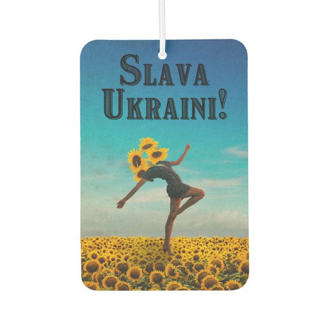Glory to Ukraine! Slava Ukraini! Air Freshener (Front)