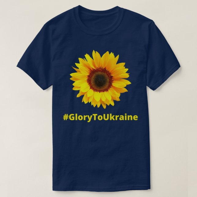 Glory to Ukraine Sunflower Premium  T-Shirt (Design Front)