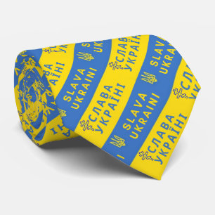 Glory to Ukraine War Trident Neck Tie