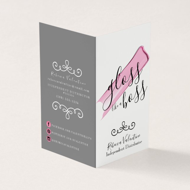 Gloss Like A Boss Fold Carte de visite (Extérieur)