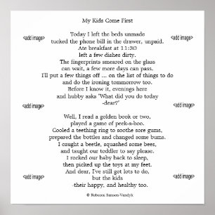 Gloss print photos of "your" children with poem