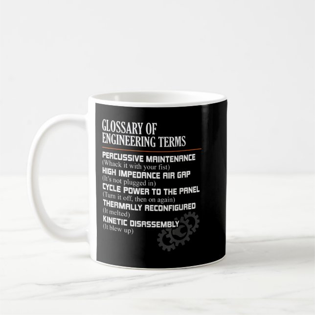 Glossary of Engineering Terms Funny Engineer Defin Coffee Mug (Left)