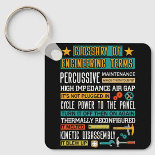 Glossary of Engineering Terms Funny Engineer Defin Keychain