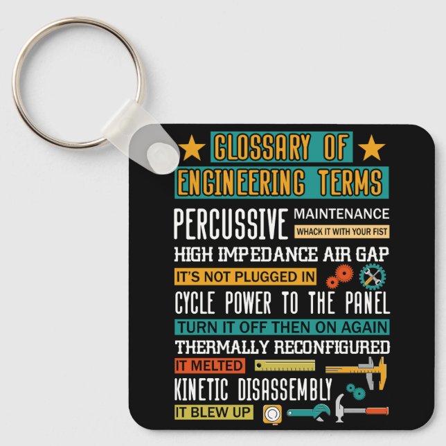 Glossary of Engineering Terms Funny Engineer Defin Keychain (Front)