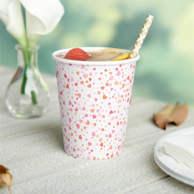 Glossy and Beautiful Heart Design Paper Cup (Insitu)