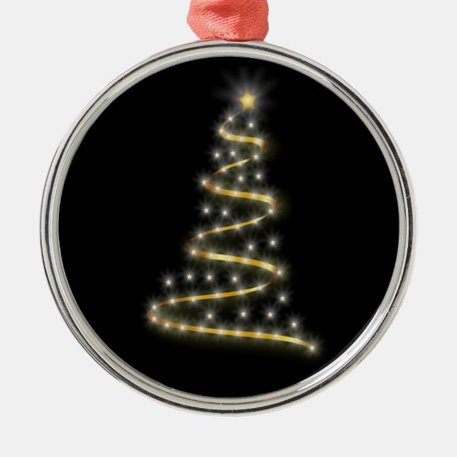 Glossy and shiny christmas tree metal ornament (Front)