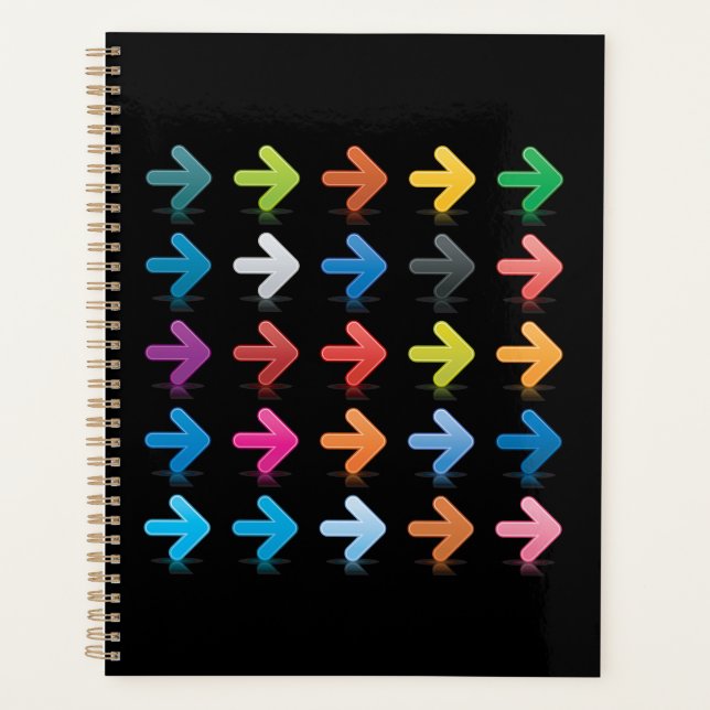 Glossy Arrows Set Vibrant Directional Pointers Planner (Front)