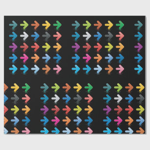 Glossy Arrows Set Vibrant Directional Pointers Wrapping Paper