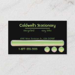 Glossy Bars and Buttons - Green Business Card