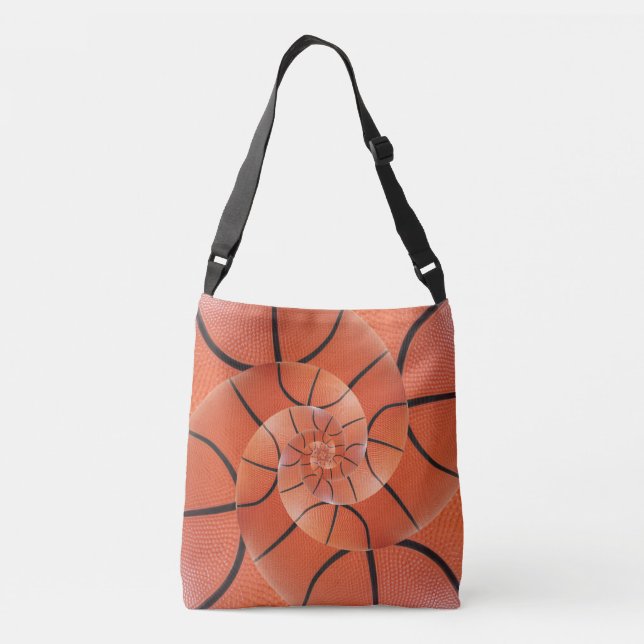 Glossy Basketball Spiral Droste Cross Body Tote (Back)