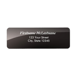 Glossy black address labels