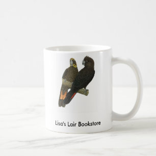 Glossy Black Cockatoo Pair Bookstore Promo Coffee Mug