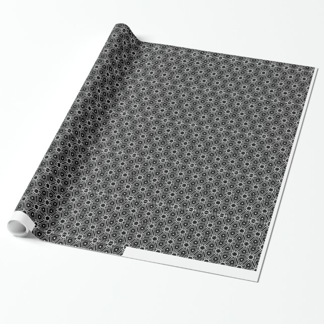 Glossy Black design Wrapping Paper (Unrolled)