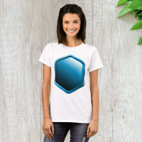 Glossy Blue Hexagon Icon Modern Geometric