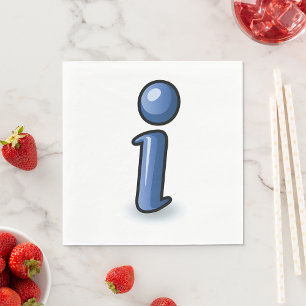Glossy Blue Information Icon Symbol Napkin
