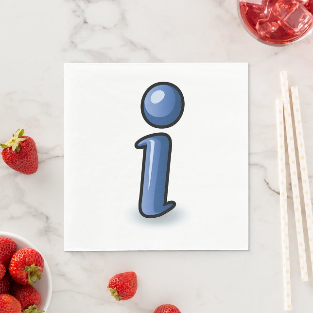 Glossy Blue Information Icon Symbol Napkin (Creator Uploaded)