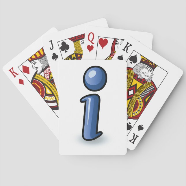 Glossy Blue Information Icon Symbol Playing Cards (Back)