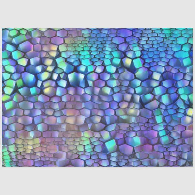 Glossy Blue Purple Wall Art Dream Tissue Paper (Front)