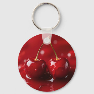 Glossy Cherries Red Syrup Fantasy Keychain