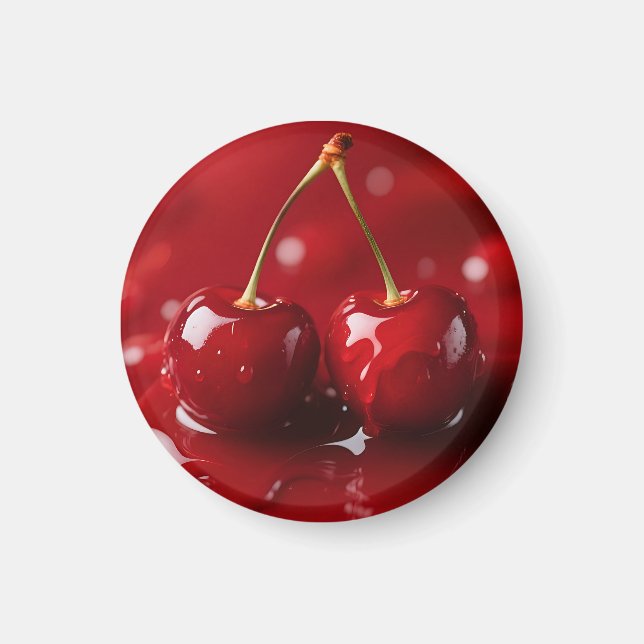 Glossy Cherries Red Syrup Fantasy Magnet (Front)