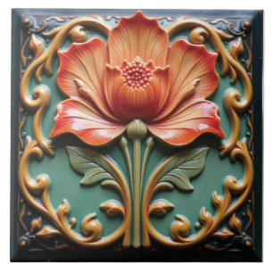 Glossy Citrus Bloom Tile