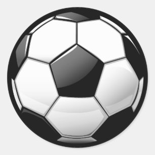 Glossy Classic Soccer Ball Classic Round Sticker