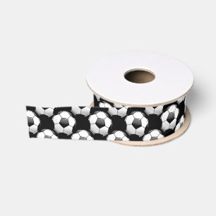 Glossy Classic Soccer Ball Grosgrain Ribbon
