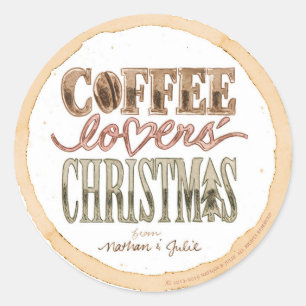 Glossy Coffee Lovers' Christmas Stickers