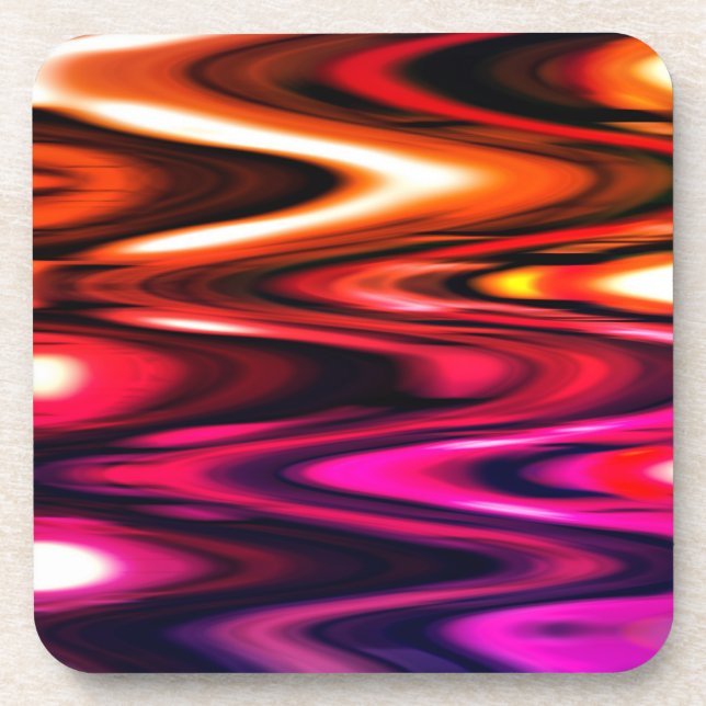 Glossy Colour Waves Coaster (Front)