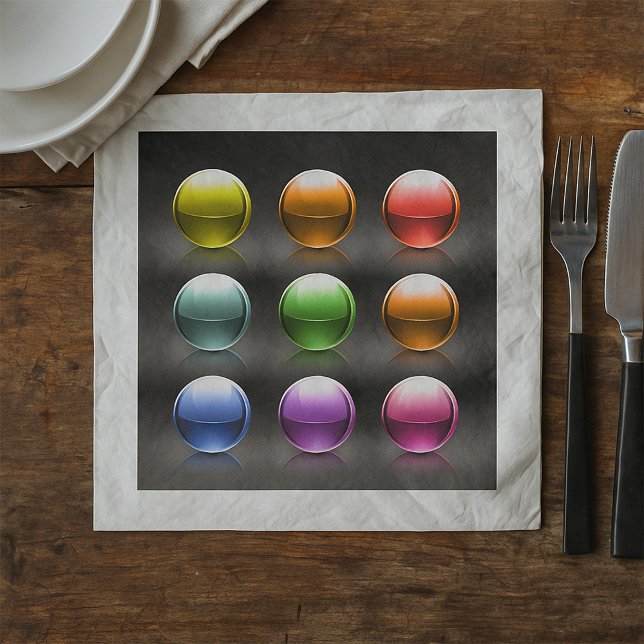 Glossy Colourful Sphere Icons Abstract Balls  Napkin (Creator Uploaded)