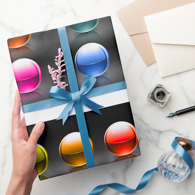 Glossy Colourful Sphere Icons Abstract Balls  Wrapping Paper (Creator Uploaded)