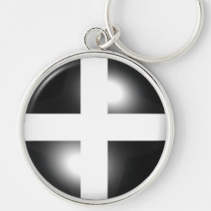 Glossy Dome Cornish Flag Keychain