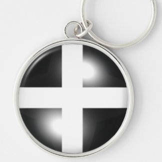 Glossy Dome Cornish Flag Keychain