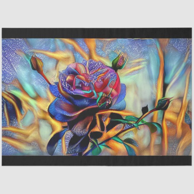 Glossy Elegant Unique Rose Art Dream Tissue Paper (Front)