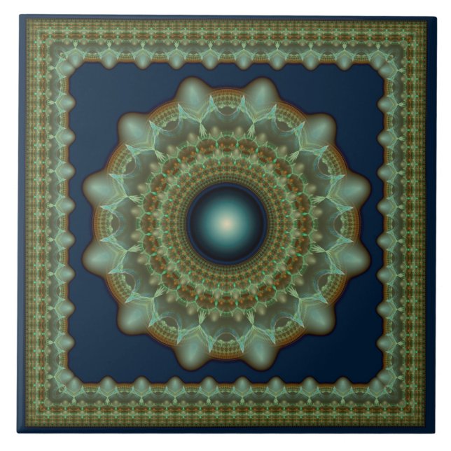 Glossy fabulous fractal ornament tile (Front)