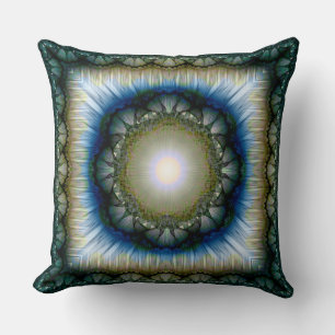 Glossy floral radiating pattern throw pillow