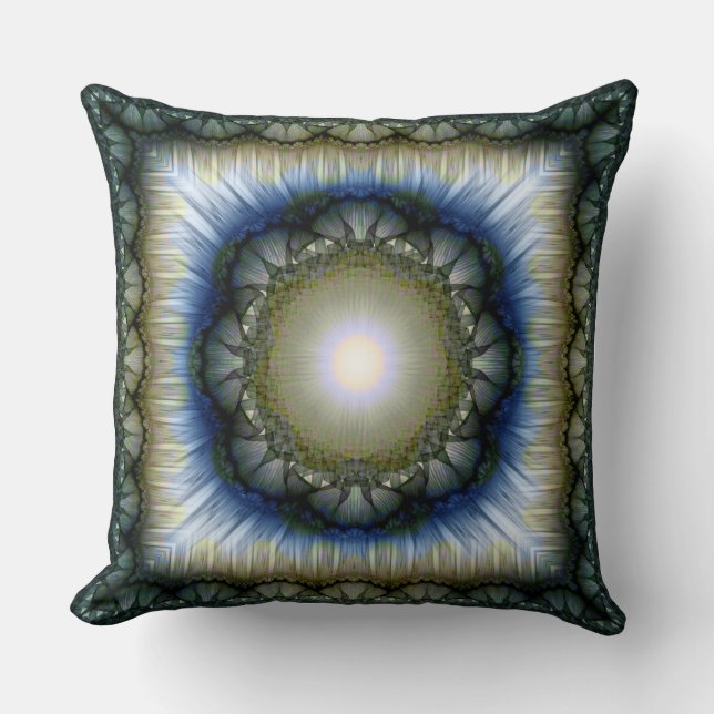 Glossy floral radiating pattern throw pillow (Front)