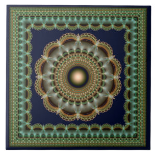 Glossy fractal ornament tile