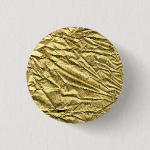 Glossy gold foil 1 inch round button