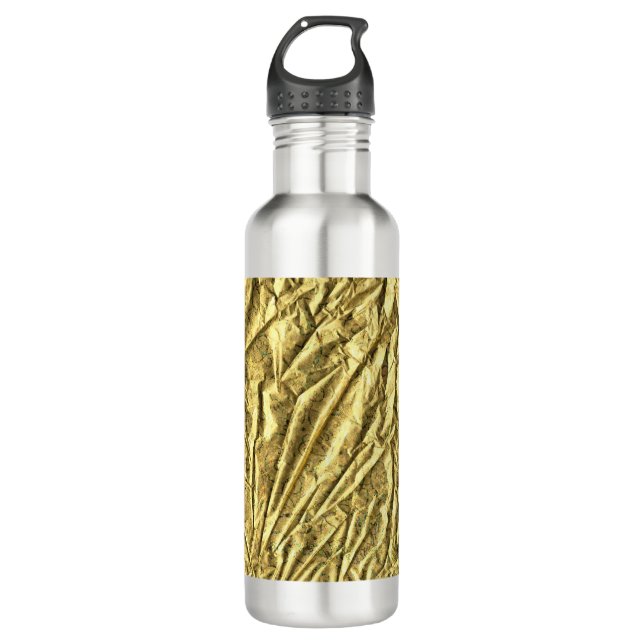 Glossy gold foil 710 ml water bottle (Front)
