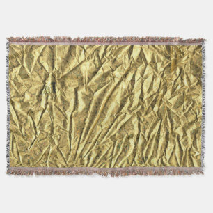 Glossy gold foil throw blanket