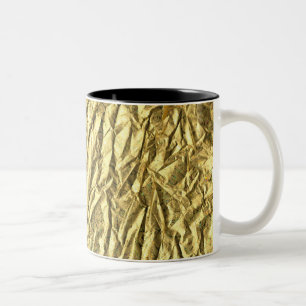 Glossy gold foil Two-Tone coffee mug