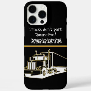 Glossy Gold Semi-Truck Render iPhone 16 Pro Max Case