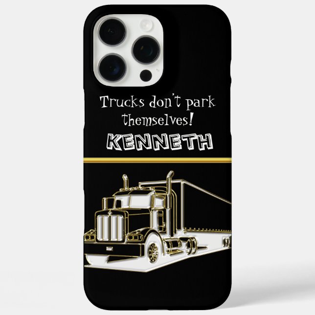 Glossy Gold Semi-Truck Render Case-Mate iPhone Case (Back)