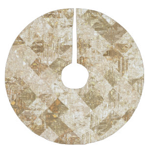 Glossy Golden Mosaic Brilliance Brushed Polyester Tree Skirt