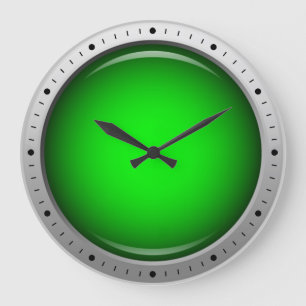 Glossy Green Round Large Clock