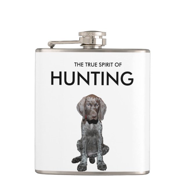 Glossy Grizzly Apres Hunt shot bottle Hip Flask (Front)