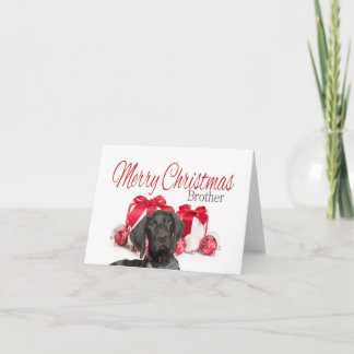 Glossy Grizzly Brother Merry Christmas Holiday Card