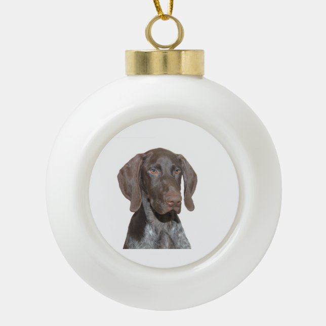 Glossy Grizzly Christmas Ornament (Front)